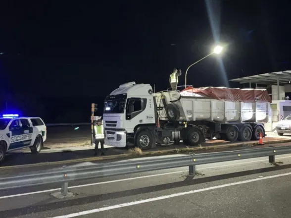 Pararon un camión con 30 toneladas de yeso y descubrieron papeles adulterados