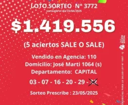 Un sanjuanino se llevó más de un millón de pesos en el Loto Plus