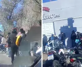 Una fila interminable en Chimbas por un puesto en un mayorista