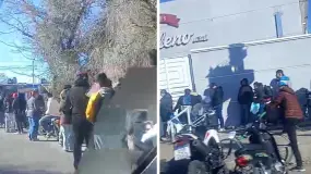 Una fila interminable en Chimbas por un puesto en un mayorista