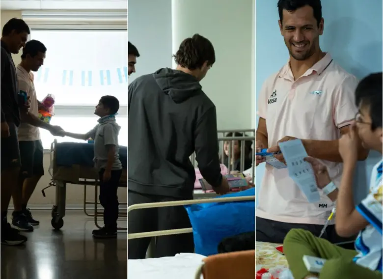 Los Pumas emocionaron a San Juan con una visita al Hospital Rawson
