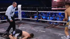 Implacable nocaut del argentino Neri Muñoz como visitante en Rusia: dejó a su rival en la lona y le arrebató el invicto
