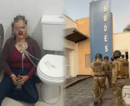 Una mujer se encadenó en una obra social y estalló la tensión en Capital