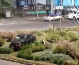Un auto se fue de la calzada y terminó arriba del pasto en Capital
