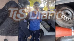 Un joven huyó con una rueda y cayó detenido a pocas cuadras