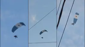 Luciano se mandó a festejar el triunfo de Argentina desde el aire y dejó una imagen inolvidable en Pocito