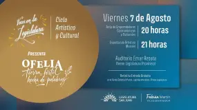 Arranca en la Legislatura un homenaje a Ofelia Zúccoli con música, feria y entrada gratis