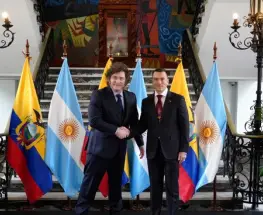 Milei cerró una reunión con Noboa en Quito y sigue viaje a Colombia