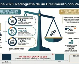 El PBI subió 4,4% en 2025, pero el cierre del año dejó señales de enfriamiento