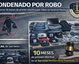 Robo en Pocito: lo filmaron con bolsas de ropa y terminó condenado