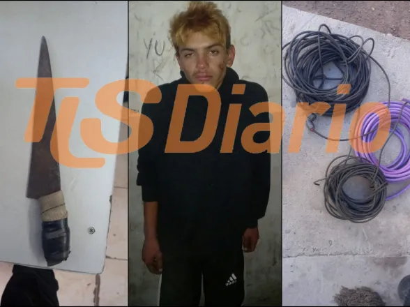 Tres escaparon al ver a la Policía y uno terminó con cables robados y un cuchillo encima