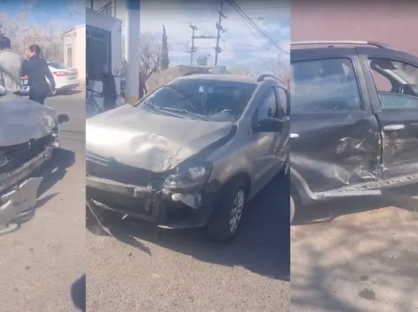 Un cruce de Villa Las Rosas terminó con un auto arriba de la vereda