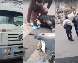 Un camión y una moto se cruzaron mal y el final fue durísimo en avenida España