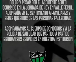 San Martín se expresó tras la tragedia del helicóptero en Valle Fértil