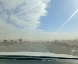 Una tormenta de arena complica la Ruta 40 en Jáchal y piden manejar con mucha precaución