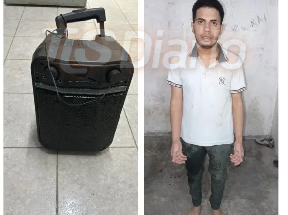 Robó un parlante de un salón y cayó a las pocas cuadras tras una persecución