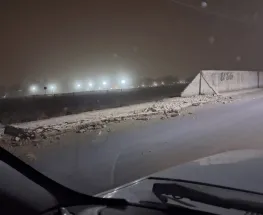El viento sur tiró abajo un tramo del cerco del Jockey Club San Juan
