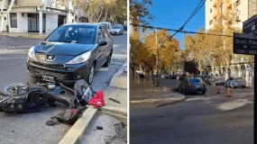 Tremendo impacto en Tucumán y General Paz dejó a una moto en una situación crítica